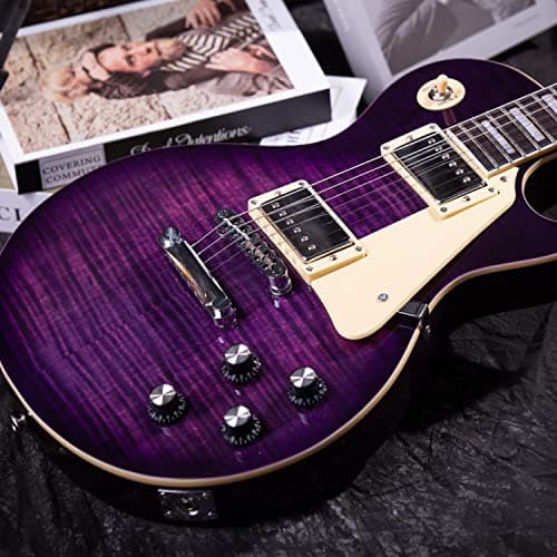 GROTE Guitar Solid Body Electric Guitar with Gigbag LPYS-006 (Purple) 5