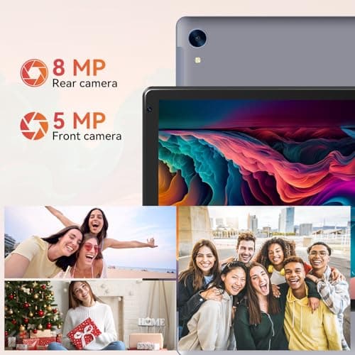 URAO Tablet,10.1" Android Tablet with Octa-core Processor 24GB RAM 128GB ROM HD IPS Touchscreen 8H Battery, Wi-Fi 6, BT 5.0, Dual Camera, Android 15 Tablets 2025 5