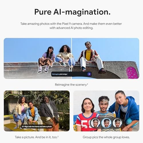 Google Pixel 9 - Unlocked Android Smartphone with Gemini, 24-Hour Battery, Advanced Camera, and 6.3" Actua Display - Obsidian - 128 GB 2