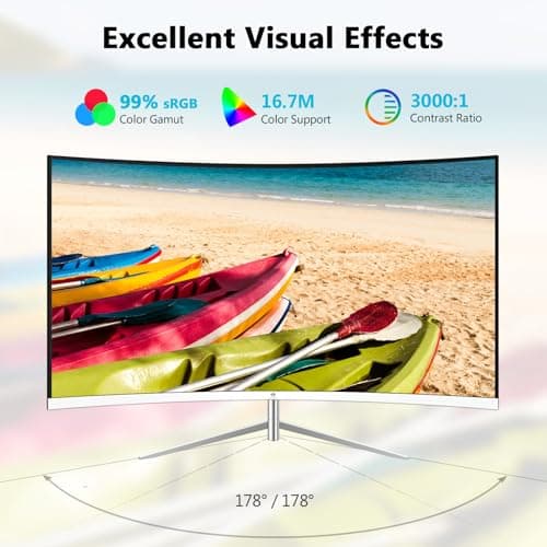 Z-Edge 27-inch Curved Gaming Monitor, Full HD 1080P 1920x1080 LED Backlight Monitor, with 100Hz Refresh Rate and Eye-Care Technology, 178° Wide View Angle, VGA+HDMI 3