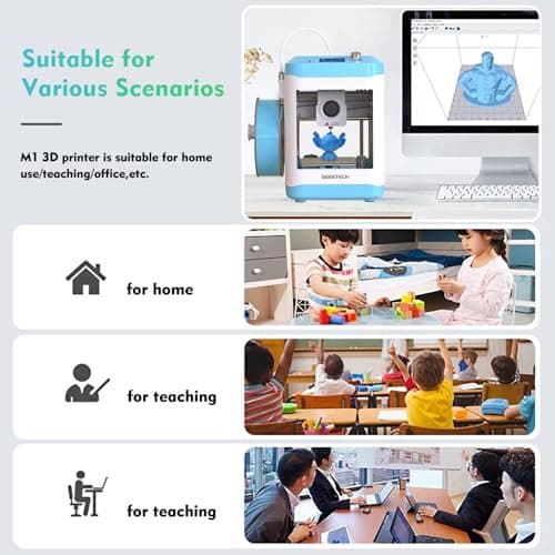 3D Printer for Kids and Beginners,Geeetech Mini 3D Printers with Auto Leveling,High Speed and Fully Open Source,Fully Assembled Direct Drive Extruder,for Home and School,Print Area 3.94×4.33×3.94 in 5