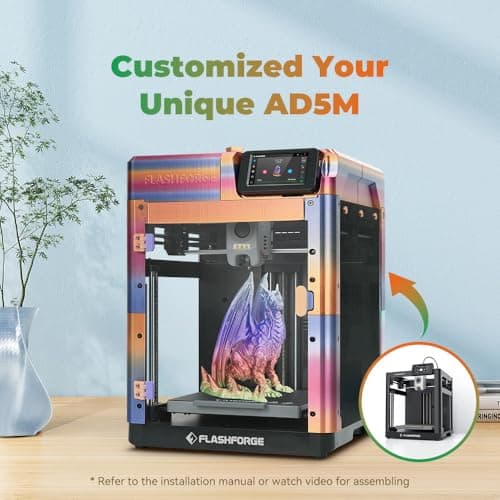 FLASHFORGE AD5M 3D Printer Fully Auto Calibration Print with 1-Click Max 600mm/s Speed, All-Metal CoreXY Structure Precise Printing, Easy-Maintenance Quick-Swap Nozzle, Print Size 220x220x220mm 2