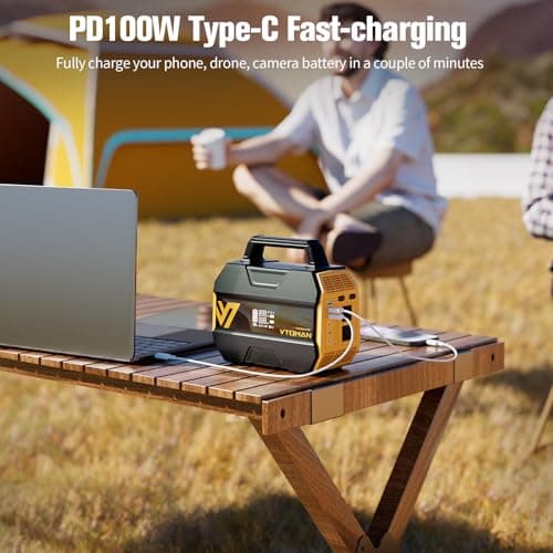 VTOMAN FlashSpeed 300 Portable Power Station, 300W 230Wh LiFePO4 Battery with 3000 Life Cycles, 100W PD USB-C Fast Charge, 6 Outputs for Outdoor Camping, Home Backup, RV, Off-Grid 2
