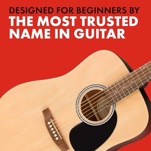 Fender FA-25 Dreadnought Acoustic Guitar, Beginner Guitar, with 2-Year Warranty, Includes Free Lessons, Natural 4