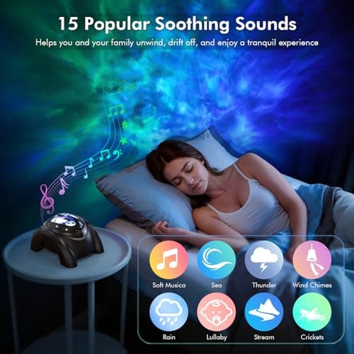 Rossetta Galaxy Projector, Star Projector for Bedroom with Bluetooth Speaker & White Noise, Remote, Timer, Night Light for Kids Room Decor, Party, Birthday & Christmas Gifts for Adults Teen Girls Boys 4