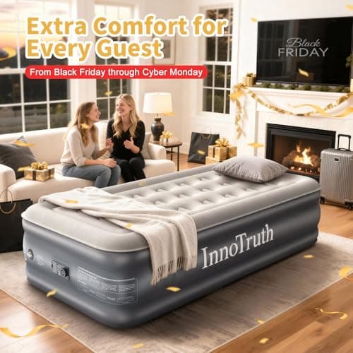 InnoTruth Twin Air Mattress with Built in Pump, Famiy Choice Award Winner, Inflatable Blow up Mattress, 18" Raised Colchones Inflables Air Bed, Ideal for Home and Outdoor, 300lb Weight Capacity 3