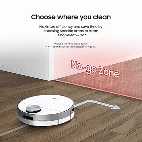 SAMSUNG Jet Bot Robot Cordless Vacuum Cleaner w/ Intelligent Power Control, Precise Navigation, Multi Surface Cleaning for Hardwood Floors, Carpets, Rugs, Anti Hair, VR30T80313W/AA, White 5