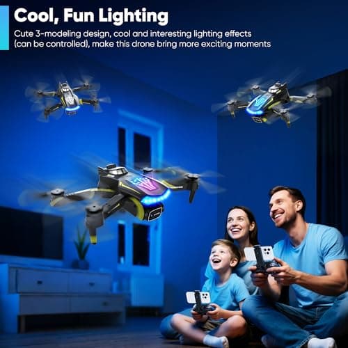 Flymevac Drone with Camera, Dual 720HD, Drone for Kids with Cool Lights, Cestures Control, Vertical Shooting, Waypoint Flight, Gravity Control, 3D Flip, 3-Speeds, Drones for Adults, Beginners, Kids 4