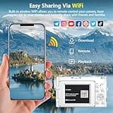 4K Digital Camera for Photography Autofocus, 64MP WiFi Vlogging Camera for YouTube with 2 Batteries, SD Card, 3" 180°Flip Screen Selfie Compact Travel Camera for Teens with 16X Zoom, Anti-Shake, White 4