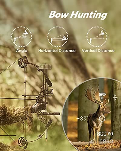 WOSPORTS Hunting Rangefinder, 800 Yards Laser Range Finder with Bow Hunting Mode (Angle, Height, Horizontal Distance), Target Lock Vibration, Scanning, Carrying Case Included 4