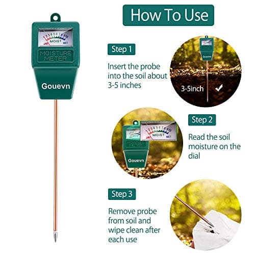 Gouevn Soil Moisture Meter, Plant Moisture Meter Indoor & Outdoor, Hygrometer Moisture Sensor Soil Test Kit Plant Water Meter for Garden, Farm, Lawn (No Battery Needed) 5