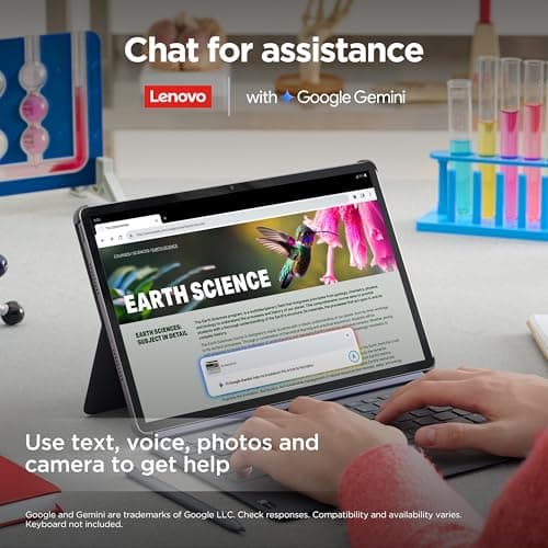 Lenovo Idea Tab Pro with Google Gemini - Student Tablet - 12.7” 3K LCD Display - 8 GB Memory - 128 GB Storage - MediaTek Dimensity 8300 - Includes Pen and Folio Case 2