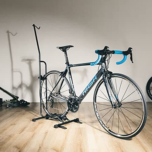 CyclingDeal Upright Bike Stand Floor - Vertical & Horizontal Bicycle Stand Bicycle Storage - Safe & Secure Bike Storage Rack - for Wheels Sizes up to 29" - Bike Rack Garage Bicycle Rack - Classic 5