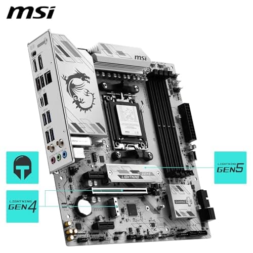 MSI B850M GAMING PLUS WIFI6E Motherboard, mATX - Supports AMD Ryzen 9000 / 8000 / 7000 Processors, AM5 - DDR5 Memory Boost 8200+ MT/s (OC), PCIe 4.0 x16, M.2 Gen5, Wi-Fi 6E, 2.5G LAN 5