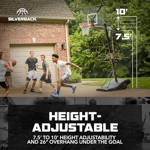 Silverback NXT Portable Adjustable 10-ft Outdoor Basketball Hoop, 50" and 54" Basketball Goal Backboard Available - Assembles in 90 Minutes 2