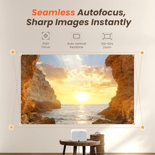 [Sound by JBL & High Brightness] Yaber Projector with WiFi and Bluetooth, Projector 4K Support, Auto Focus/Keystone Correction, 3D Sound Movie Proyector, Portable projector for Home & Outdoor 4