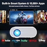 Smart Projector, HOMPOW UHD 4K Projector with WiFi and Bluetooth, Built-in Streaming System Outdoor Projector, Home Cinema Projector for iOS/Android 2