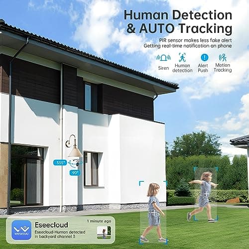 WESECUU Light Bulb Security Camera -5G& 2.4GHz WiFi 2K Security Cameras Wireless Outdoor Motion Detection and Alarm,Two-Way Talk,Color Night Vision,Human Detection, Bulb Camera Compatible with Alexa 3