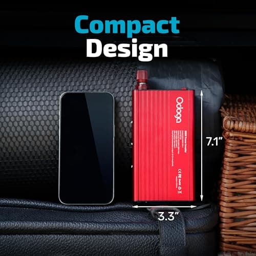 500W Car Power Inverter 12v to 110v – Car Adapter for Plug Outlet, DC to AC Converter, USB/USB-C Fast Charger for Laptop, Phone, Dual AC – for Vehicle, Pickup Truck, Roadtrip, Camping by Odoga 5