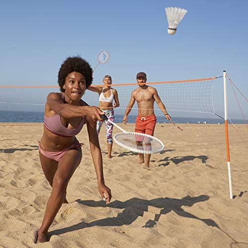 Franklin Sports Badminton Set - Backyard Badminton Net Set - Rackets and Birdies included - Backyard or Beach Badminton Set - Starter Set, One Size 5