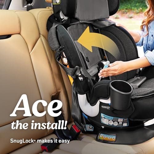 Graco Turn2Me 3-in-1 Convertible Car Seat, London, featuring Headrest and Harness Adjust, Easy Installation and Steel Reinforced Frame 4