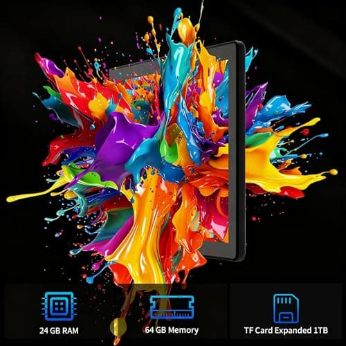 Latest 2025 Upgraded Android Tablet 10.1 Inch with IPS HD Touch Screen, Dual Camera, 64GB Storage 1TB Expansion, 8 in 1 Tablets Kit with Keyboard, Protective Case, Mouse, Stylus, BT 5.4, WiFi 6 2