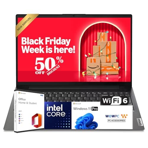 Lenovo 2026 New Generation V15 Business Laptop with Microsoft Office | 15.6" FHD Display | Intel High-Performance CPU | 16GB RAM | 512GB SSD | Ultra-Quiet Design | Long Battery Life | Windows 11 Pro