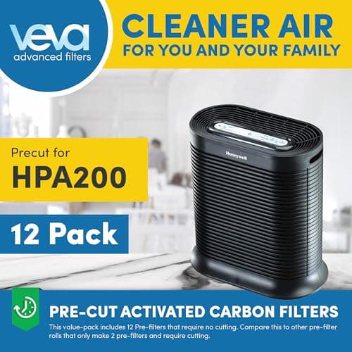 HPA200 Pre-Filters Replacement for Honeywell Air Purifier - 12 Pack - HRF-A200 Filter A Compatible w/ HPA200, 202, 204, 250 and HPA5200 2