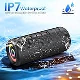 Portable Bluetooth Speaker, Bluetooth 5.4 Wireless Speaker with 20W HD Loud Stereo Sound, 20H Playtime, IP7 Waterproof, LED Lights, TWS Pairing, Built-in Mic, for Outdoor, Home, Party, Beach, Gift 4