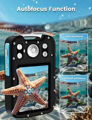 YEEIN Underwater Camera 4K 48MP Autofocus Selfie Dual Screen Waterproof Camera with Floating Strap and 32GB Card, 17FT Compact Waterproof Digital Camera, Fill Light Underwater Camera for Snorkeling 2
