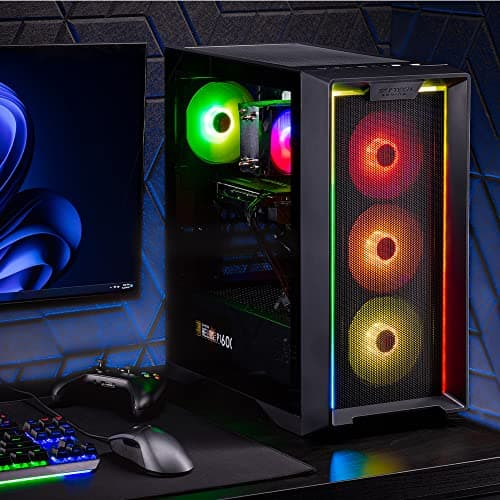 Skytech Nebula Gaming PC Desktop, Ryzen 5 5600 3.5 Ghz (4.4GHz Turbo Boost), NVIDIA RTX 3050 6GB GDDR6, 1TB SSD, 16GB DDR4 RAM 3200, 650W Gold PSU, Wi-Fi, Win 11 Home 4