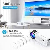 Native 1080P Projector with WiFi and Two-Way Bluetooth, Full HD Movie Projector for Outdoor Movies, 300" Display Projector 4k Home Theater, Compatible with iOS/Android/PC/XBox/PS4/TV Stick/HDMI/USB 2