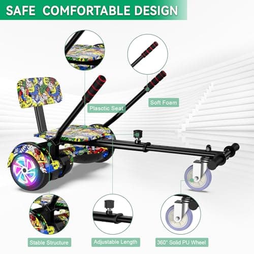 CBD Scooter with Corlorful LED Lights,6.5" Wheels, Dual 300W Motor Scooter for Kids Girls Boys Adults, All Ages 4