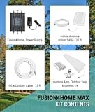 SureCall Fusion4Home Max Cell Signal Booster with Extended Range Tech up to 6500 sq ft, 5G/4G LTE Multi-User, Verizon, AT&T, Sprint, T-Mobile, Yagi Panel Antennas, FCC Approved, USA Company 5