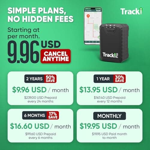 Tracki Pro GPS Tracker for Vehicles, USA made tech. Up to 7 Months Batt. Waterproof Magnetic 4G LTE Long Battery Life 2-7 Month, Unlimited Distance, Subscription Required, Multi Alerts, Hidden Tracker 3