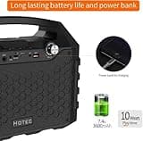 Hotec Wireless Bluetooth Portable PA Speaker System, Powerful Bluetooth Karaoke Machine with Dual Wireless Microphones for Karaoke, Wedding, Party, Teaching, Lecture, Church, Outdoor Indoor Activities 5