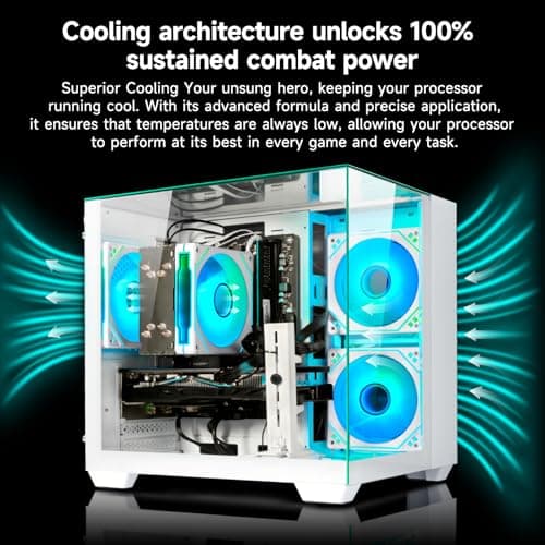 WIWB Gaming PC Desktop Computer - Ryzen 5 5600, Radeon RX 6500XT 4GB, 16GB DDR4 RAM, 1TB NVME SSD, Prebuilt Tower Computer (White) 4