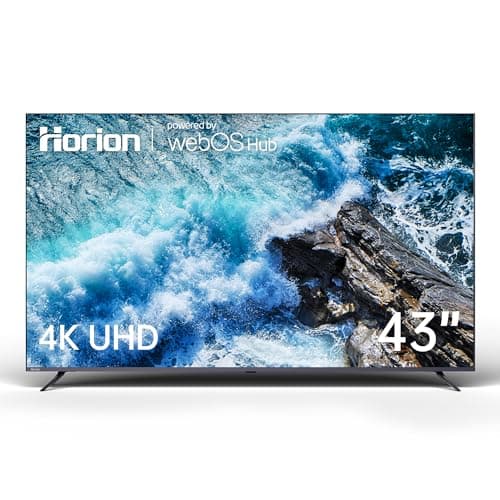 HORION 43 inch Smart TV, 4K UHD LED TV with WebOS 22, Ultra Slim Television with Mega Contrast, HDR10, Dolby Audio - Streaming Live, Bluetooth, Hdmi, WiFi ((P6D Series, 2025)