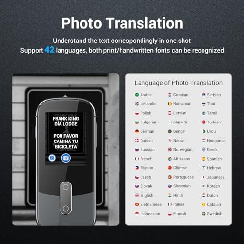 Anfier Offline Language Voice Translator Device W09 PRO for 144 Languages and Accents Photo Translation No WiFi Internet Needed for Travel Business W09 Grey 3