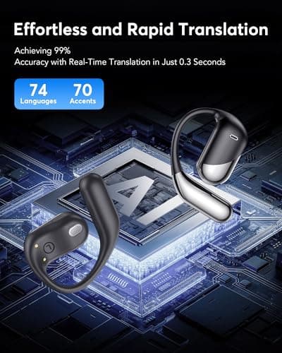 Paekole Translation Earbuds Real Time - AI 144 Language Translator Earbuds, Audifonos Traductores Inglés Español, 3-in-1 Translating Device, Translate Ear Buds for Travel Learning with Charging Cradle 2