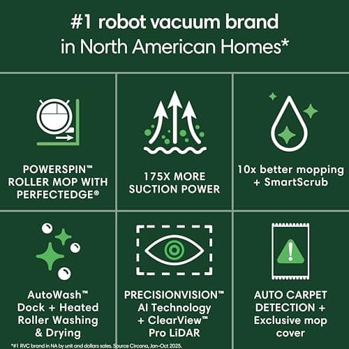 iRobot Roomba Max 705 Combo Robot Vacuum & Mop + AutoWash Dock – Extending Self-Cleaning Roller Mop, Retractable Mop Cover, Dual Brushes, Self-Empties, Heat-Washes & Dries, Avoids Obstacles, LiDAR 2