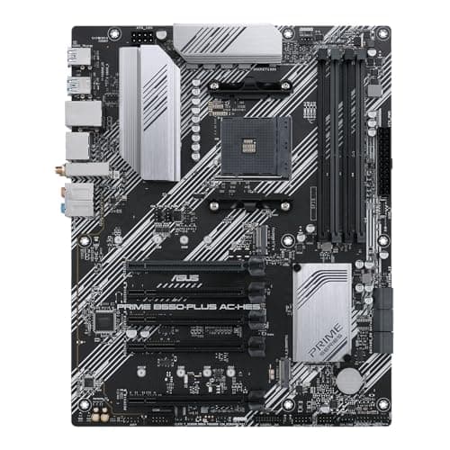 ASUS Prime B550-PLUS AC-HES AMD AM4 (3rd Gen Ryzen) ATX Motherboard (Dual M.2, PCIe4.0, WIFI5, 1Gb Ethernet, SATA 6 Gbps, USB 3.2 Gen 2 Type-C, Front USB 3.2 Gen 1 Type-C and CEC Tier II Ready)