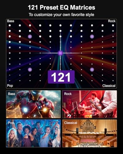 ULTIMEA 7.1ch Sound Bar with Subwoofer, Virtual Surround Sound System for TV, Sound Bar for Smart TV with 4 Surround Speakers, Peak Power 330W, TV Soundbar with App Control, Opt/AUX/BT, Aura A40 5