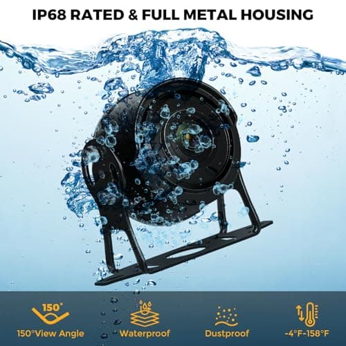 Losuudy 4 Channel Backup Camera Dash Cam System for Trucks, RVs, Trailers, Carplay & Android Auto, 10'' Touch Screen Monitor & DVR Recording, 4 HD1080P Wired Rearview Reverse Cameras IP68-rated.. 5