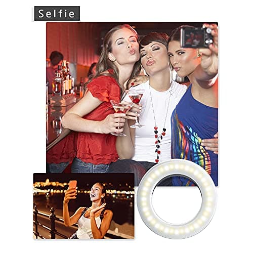 XINBAOHONG Selfie Ring Light Rechargeable Portable Clip-on Selfie Fill Light with 40 LED for Smart Phone Photography, Camera Video, Girl 4