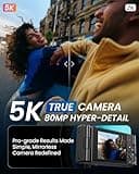 True 5K Digital Camera for Photography, Autofocus 80MP with 18X Digital Zoom 3" 270°Flip Screen Dual-Lens Selfie Camera for YouTube Vlogging & Content Creation, 2 Batteries, 32GB Card & Flash，Black 2