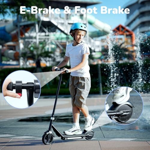 iScooter IK3 Electric Scooter for Kids Ages 6-12, 150W Motor, LED Display, 3 speeds Adjustable, Colorful Lights, Double Brake, Kids Electric Scooter with Magnetic Charging (IK3,Black) 5