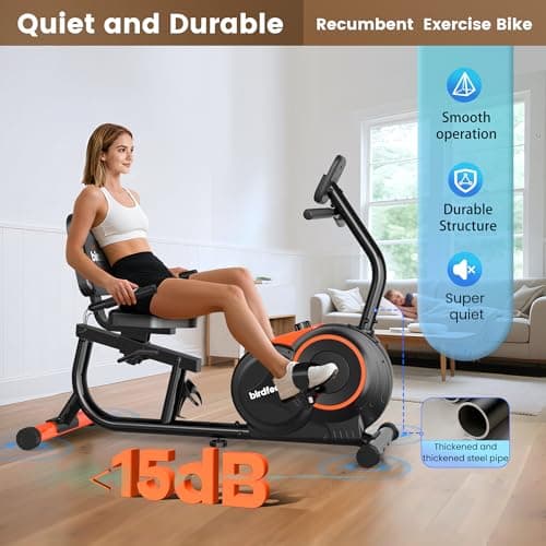 Recumbent Exercise Bike for Home,Recumbent Stationary Bikes for Adults & Seniors,Load Capacity of 400 pounds,Equipped with 16 Adjustable Gears, and Soft Adjustable Seats 3