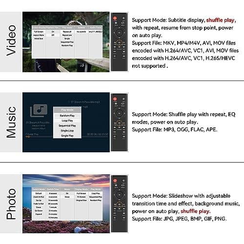 HDMI Media Player, Black Mini 1080p Full-HD Ultra HDMI Digital Media Player for -MKV/RM- HDD USB Drives and SD Cards 4
