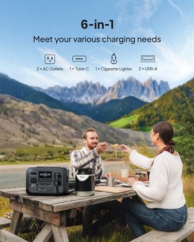 BLUETTI AC2A Portable Power Station, 204Wh Solar Generator LiFePO4 Battery Backup w/ 2 300W (600W Power Lifting) AC Outlets, Recharge from 0-80% in 45 Min, for Camping (Solar Panel Optional) 4